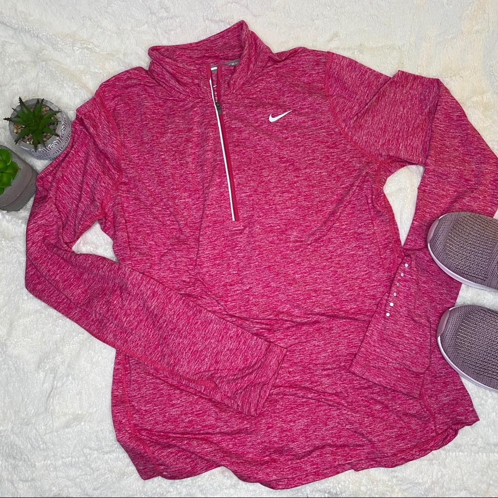 Heathered Pink Nike Zip Up Sweater